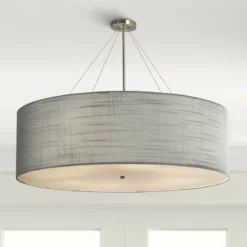 Textile™ Classic 48"W Nickel Gray Drum Pendant Light