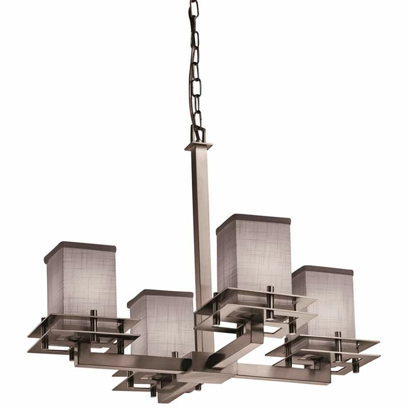 Textile™ 25" Wide Nickel Gray 4-Light LED Chandelier 4 Textile™ 25" Wide Nickel Gray 4-Light LED Chandelier - Image 2