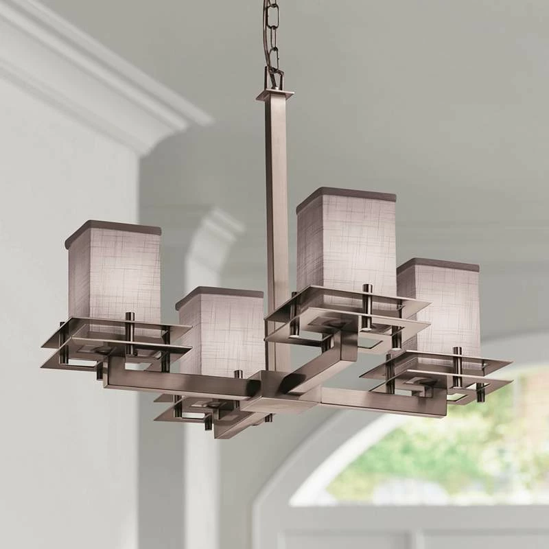 Textile™ 25" Wide Nickel Gray 4-Light LED Chandelier 3 Textile™ 25" Wide Nickel Gray 4-Light LED Chandelier
