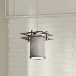 Textile™ 6 1/2"W Nickel Gray LED Mini Pendant Light
