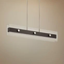 Tig 43 1/2" Wide Walnut LED Kitchen Island Light Chandelier