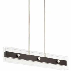Tig 43 1/2" Wide Walnut LED Kitchen Island Light Chandelier -Outlet The Radiantix Store tig 43 and one half inch wide walnut led kitchen island light chandelier 75d17views1