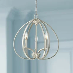 Tilbury 16 1/2" Wide Polished Nickel 3-Light Foyer Pendant