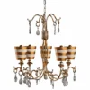 Tivoli 30"W Cream Patina And Striped Gold 5-Light Chandelier -Outlet The Radiantix Store tivoli 30 inchw cream patina and striped gold 5 light chandelier 88w11