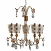 Tivoli 30"W Cream Patina Striped Silver 5-Light Chandelier -Outlet The Radiantix Store tivoli 30 inchw cream patina striped silver 5 light chandelier 88w12