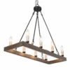Tolon 29"W Faux Wood Grain Bronze 8-Light Island Chandelier -Outlet The Radiantix Store tolon 29 inchw faux wood grain bronze 8 light island chandelier 615p5