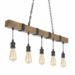 Tolon 35 1/2"W Wood Grain Bronze 5-Light Island Chandelier