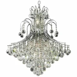 Toureg 25" Wide Chrome And Crystal 15-Ligh Chandelier -Outlet The Radiantix Store toureg 25 inch wide chrome and crystal 15 ligh chandelier 39v07
