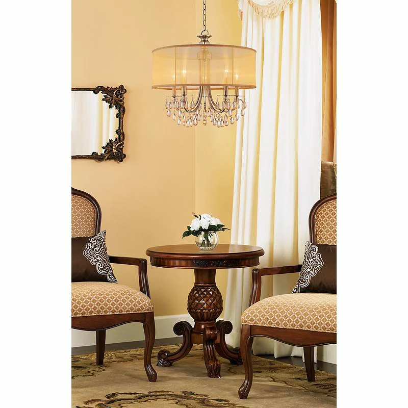 Hampton Collection Antique Brass 24" Wide Chandelier 3 Hampton Collection Antique Brass 24" Wide Chandelier