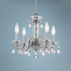 Traditional Crystal 15" Wide Chrome 4-Light Chandelier