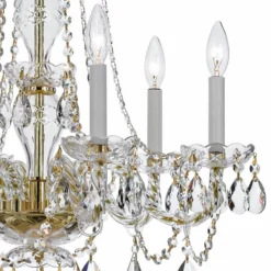 Traditional Crystal 23"W Polished Brass 6-Light Chandelier -Outlet The Radiantix Store traditional crystal 23 inchw polished brass 6 light chandelier 68n06views1