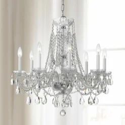Traditional Crystal 26"W Polished Chrome 8-Light Chandelier
