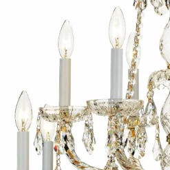 Traditional Crystal 31"W 12-Light Polished Brass Chandelier -Outlet The Radiantix Store traditional crystal 31 inchw 12 light polished brass chandelier 94c12views1