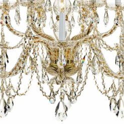 Traditional Crystal 31"W 12-Light Polished Brass Chandelier -Outlet The Radiantix Store traditional crystal 31 inchw 12 light polished brass chandelier 94c12views2