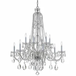 Traditional Crystal 37 1/2" Wide Chrome 12-Light Chandelier -Outlet The Radiantix Store traditional crystal 37 and one half inch wide chrome 12 light chandelier 6k560