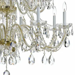 Traditional Crystal 37"W Polished Brass 16-Light Chandelier -Outlet The Radiantix Store traditional crystal 37 inchw polished brass 16 light chandelier 59p29views1