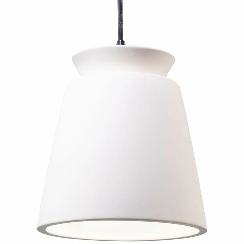 Trapezoid 7 3/4" Wide Bisque Ceramic LED Mini Pendant Light 3 Trapezoid 7 3/4" Wide Bisque Ceramic LED Mini Pendant Light