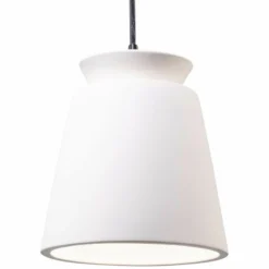 Trapezoid 7 3/4" Wide Bisque Ceramic Mini Pendant Light