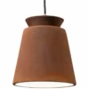 Trapezoid 7 3/4" Wide Real Rust Ceramic LED Mini Pendant Light -Outlet The Radiantix Store trapezoid 7 and three quarter inch wide real rust ceramic led mini pendant light 99e00