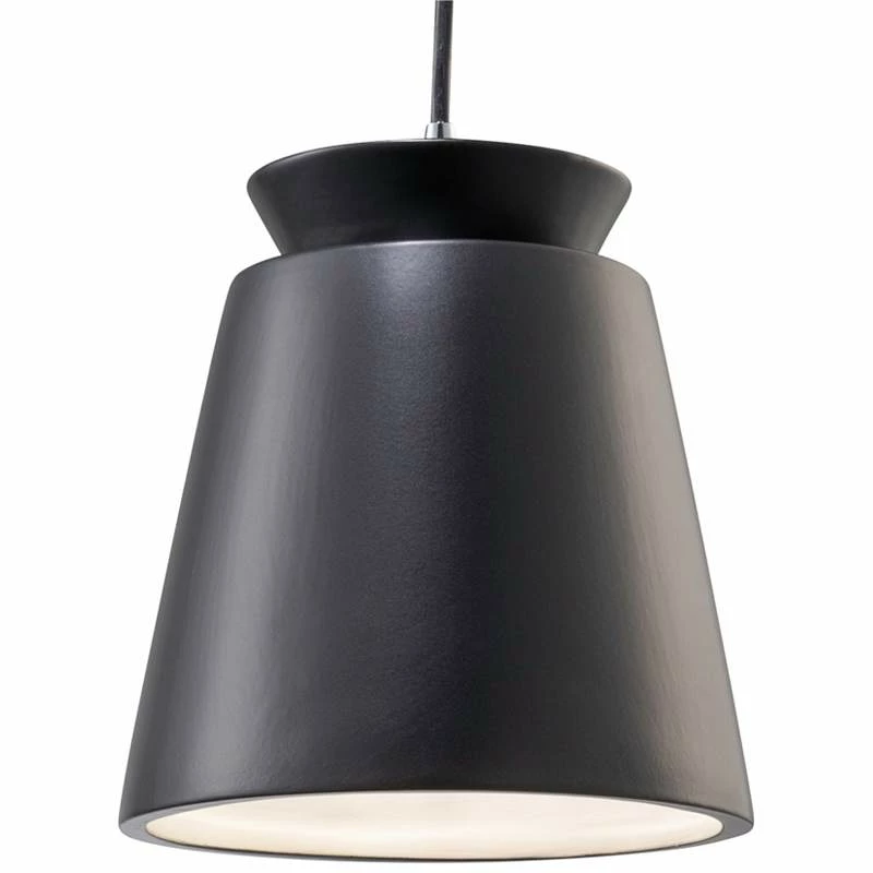 Trapezoid 7 3/4"W Matte Black Ceramic LED Mini Pendant Light 3 Trapezoid 7 3/4"W Matte Black Ceramic LED Mini Pendant Light