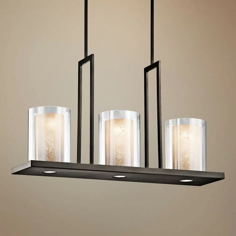 Triad 31 1/4" Wide Olde Bronze Kitchen Island Light Pendant 3 Triad 31 1/4" Wide Olde Bronze Kitchen Island Light Pendant