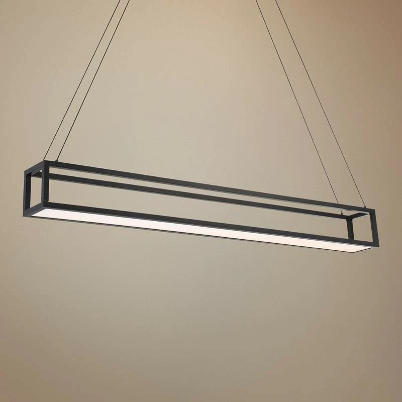 Trick Box 47 1/4"W Black LED Kitchen Island Light Pendant 3 Trick Box 47 1/4"W Black LED Kitchen Island Light Pendant