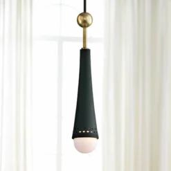 Tupelo 2 1/2" Wide Aged Brass And Black LED Mini Pendant