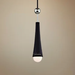 Tupelo 2 1/2"W Polished Nickel And Black LED Mini Pendant