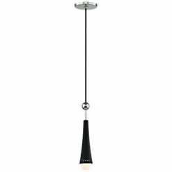 Tupelo 2 1/2"W Polished Nickel And Black LED Mini Pendant -Outlet The Radiantix Store tupelo 2 and one half inchw polished nickel and black led mini pendant 21h76views1