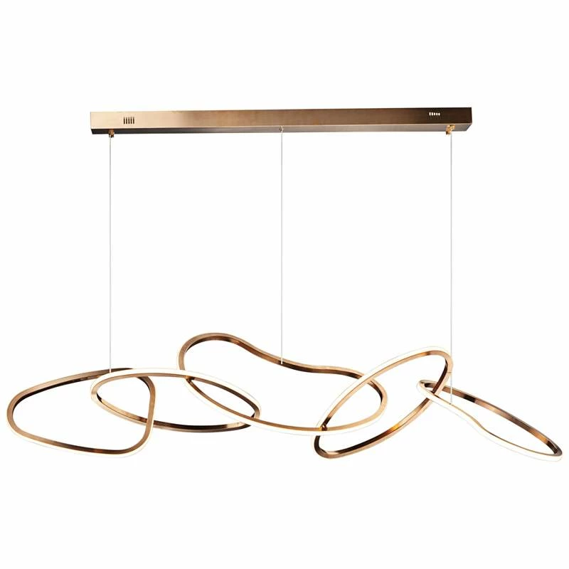 Unity 55" Brushed Champagne LED Kitchen Island Light Pendant 4 Unity 55" Brushed Champagne LED Kitchen Island Light Pendant - Image 2