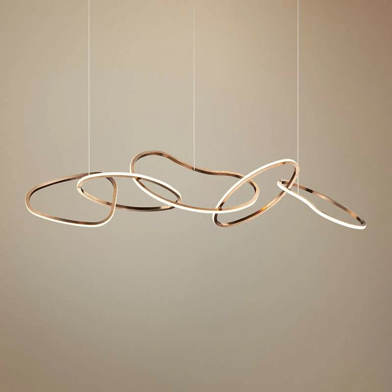 Unity 55" Brushed Champagne LED Kitchen Island Light Pendant 3 Unity 55" Brushed Champagne LED Kitchen Island Light Pendant