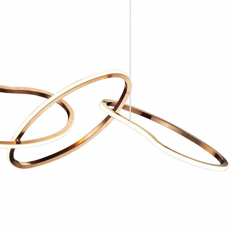 Unity 55" Brushed Champagne LED Kitchen Island Light Pendant 5 Unity 55" Brushed Champagne LED Kitchen Island Light Pendant - Image 3