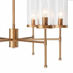 Uolin 23" Wide Gold 6-Light Linear Chandelier -Outlet The Radiantix Store uolin 23 inch wide gold 6 light linear chandelier 206e3views1