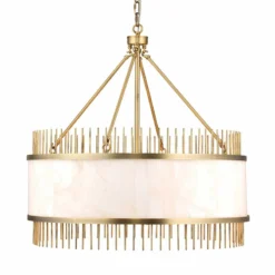 Upsala 32 1/4" Wide Antique Brass Metal 8-Light Chandelier