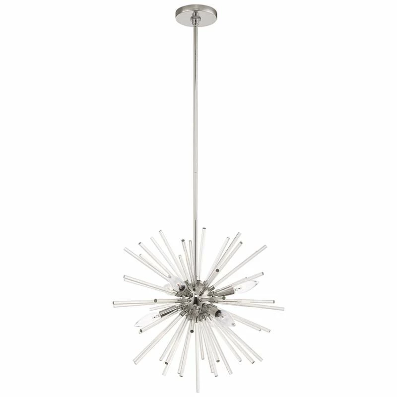 Utopia 20" Wide Polished Chrome Starburst Pendant Light 4 Utopia 20" Wide Polished Chrome Starburst Pendant Light - Image 2