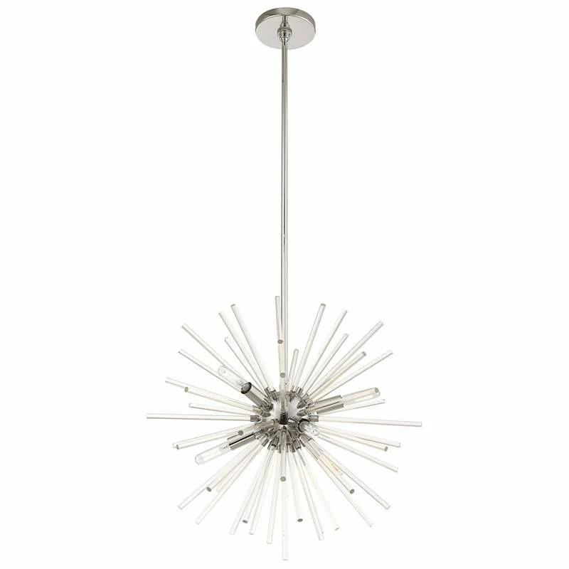 Utopia 20" Wide Polished Chrome Starburst Pendant Light 5 Utopia 20" Wide Polished Chrome Starburst Pendant Light - Image 3