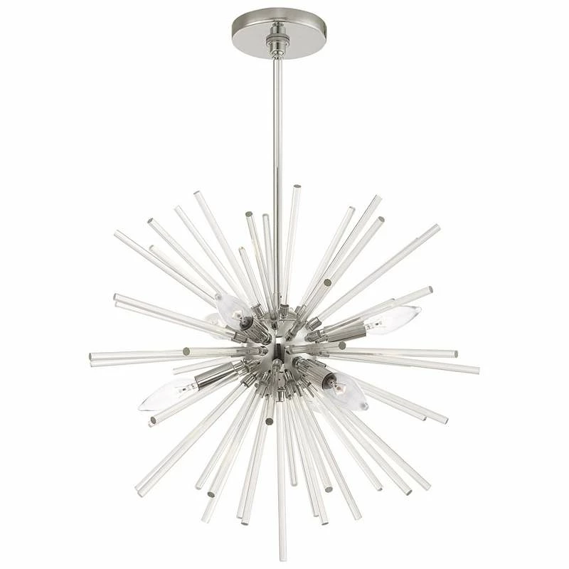 Utopia 20" Wide Polished Chrome Starburst Pendant Light 6 Utopia 20" Wide Polished Chrome Starburst Pendant Light - Image 4