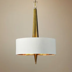 Uttermost Obeliska 16" Wide Warm Gold Ceramic Chandelier