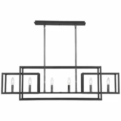 Uttermost Quadrangle 44" Wide Black 6-Light Chandelier