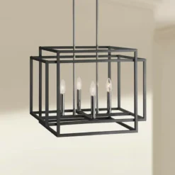 Uttermost Quadrangle Black 4-Light Pendant Light