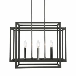 Uttermost Quadrangle Black 4-Light Pendant Light -Outlet The Radiantix Store uttermost quadrangle black 4 light pendant light 84x32views1