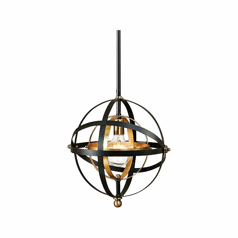 Uttermost Rondure 15" Wide Bronze And Brass Orb Pendant 4 Uttermost Rondure 15" Wide Bronze And Brass Orb Pendant - Image 2