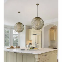 Maxim Arabesque 23" Wide Round Golden Silver Pendant Light