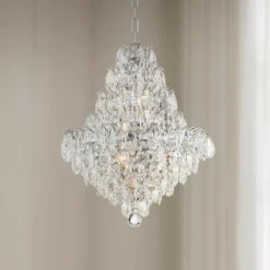 Valentina 16 1/2" Wide Chrome And Crysta 10-Light Chandelier