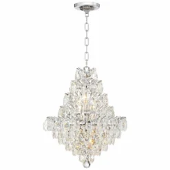 Valentina 16 1/2" Wide Chrome And Crysta 10-Light Chandelier -Outlet The Radiantix Store valentina 16 and one half inch wide chrome and crysta 10 light chandelier 71v01views4