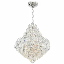 Valentina 16 1/2" Wide Chrome And Crysta 10-Light Chandelier -Outlet The Radiantix Store valentina 16 and one half inch wide chrome and crysta 10 light chandelier 71v01views5