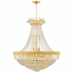 Valentina 31 1/4" Wide Gold And Crystal 24-Light Chandelier -Outlet The Radiantix Store valentina 31 and one quarter inch wide gold and crystal 24 light chandelier 71v05views4