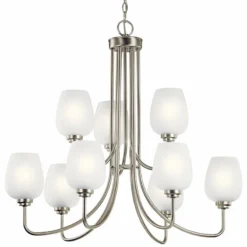 Valserrano 31 3/4" Wide Brushed Nickel 9-Light Chandelier -Outlet The Radiantix Store valserrano 31 and three quarter inch wide brushed nickel 9 light chandelier 75c82views1