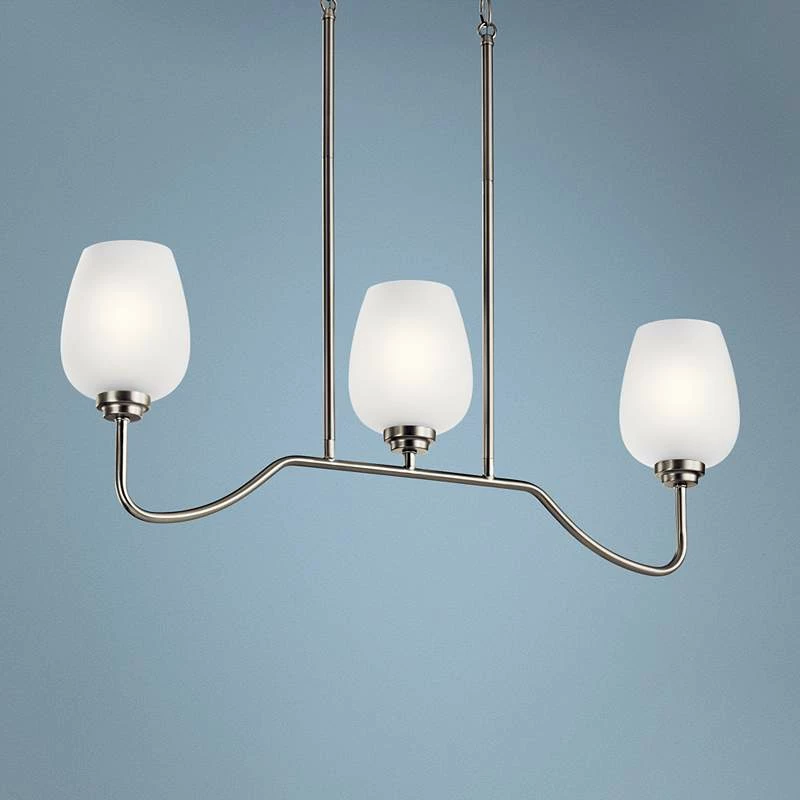 Valserrano 31" Wide Nickel Kitchen Island Light Chandelier 3 Valserrano 31" Wide Nickel Kitchen Island Light Chandelier