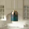 Vapor 8 1/2" Wide Aqua Metallic Glass Medium Mini Pendant -Outlet The Radiantix Store vapor 8 and one half inch wide aqua metallic glass medium mini pendant 21w95cropped